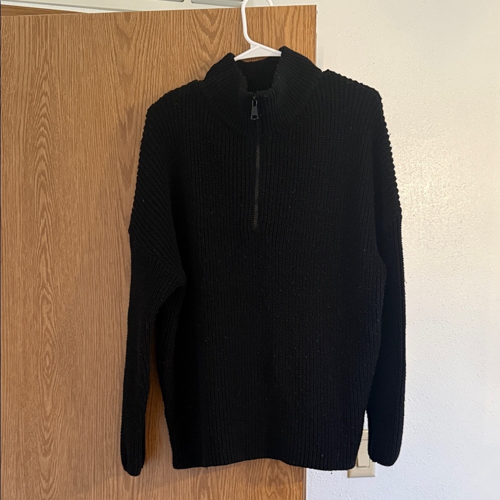 Women’s Black Half-Zip Sweater